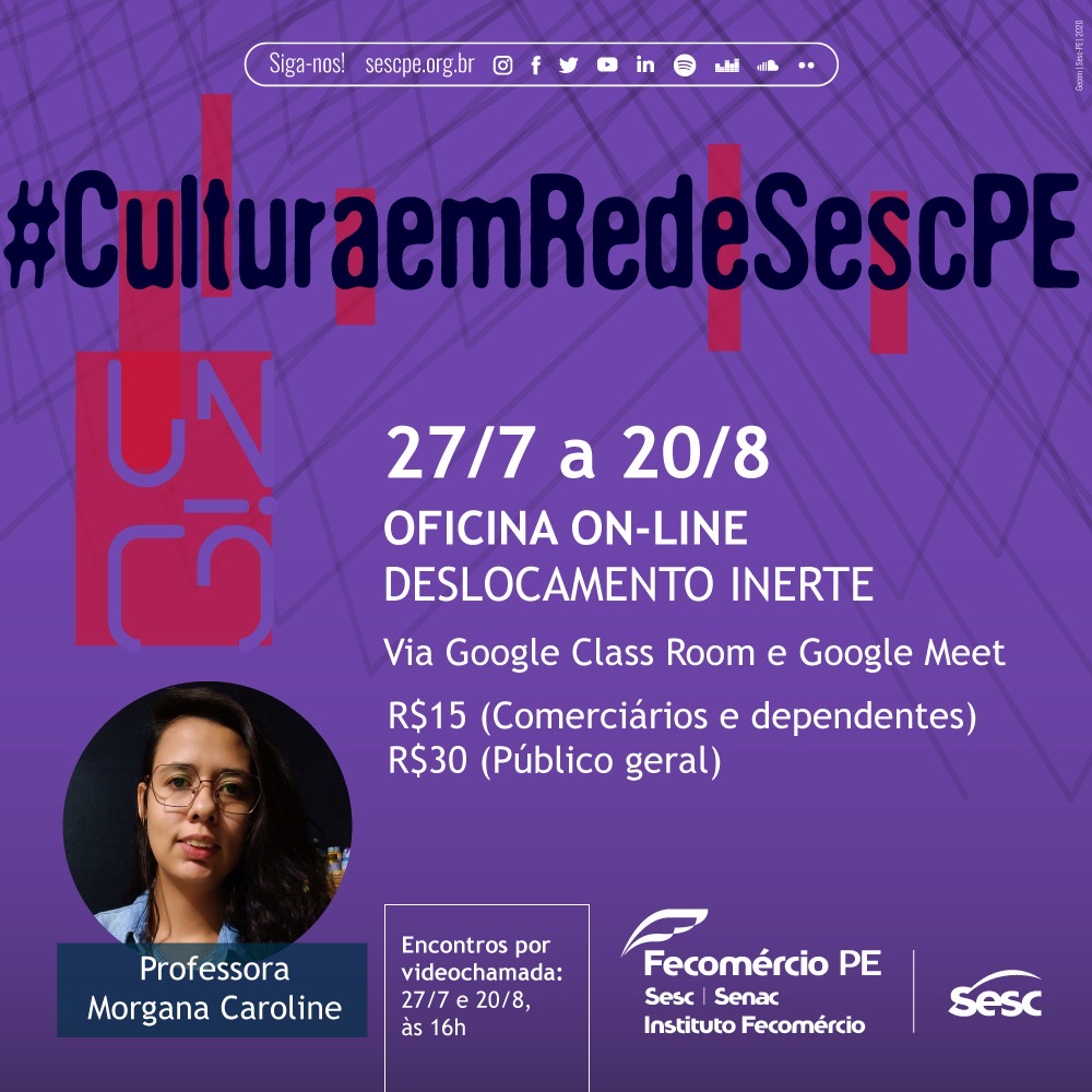 SESC INSCREVE PARA OFICINA “DESLOCAMENTO INERTE”