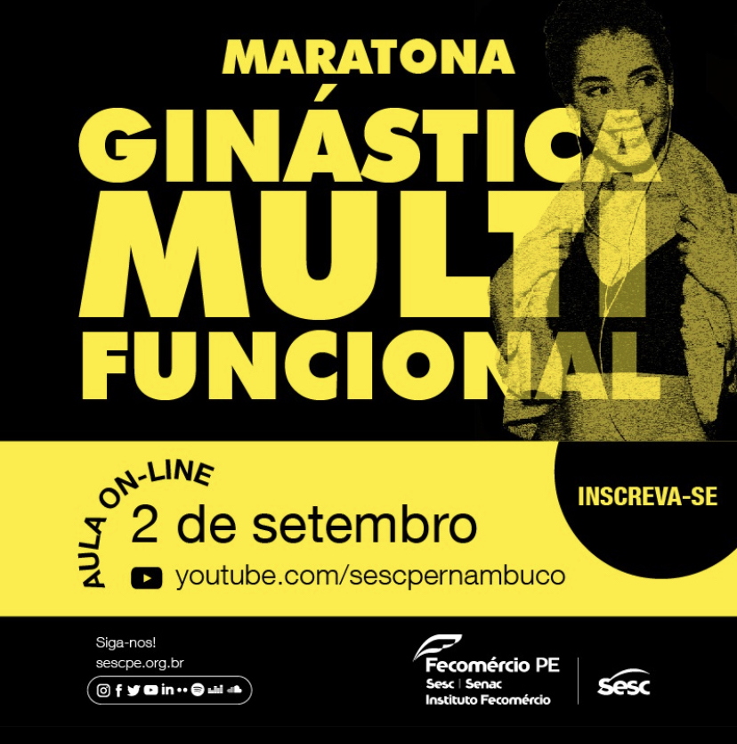 SESC PE ABRE INSCRIÇÕES GRATUITAS PARA A MARATONA DE GINÁSTICA MULTIFUNCIONAL ONLINE