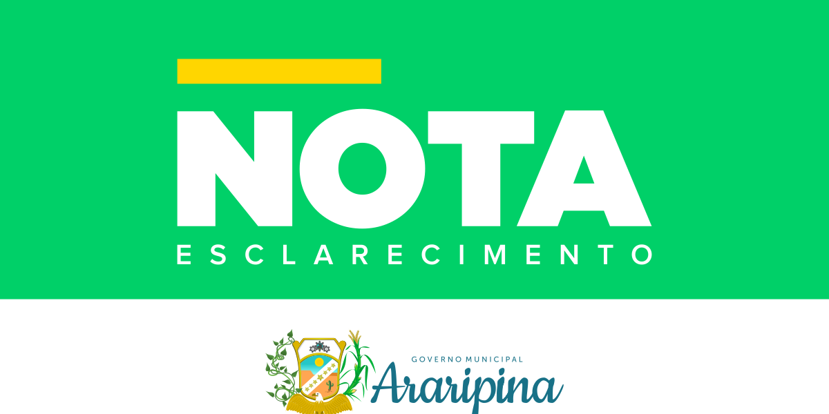NOTA DE ESCLARECIMENTO – SECRETARIA MUNICIPAL DE SAÚDE
